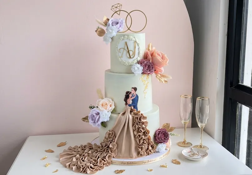 Customized Engagement Cake