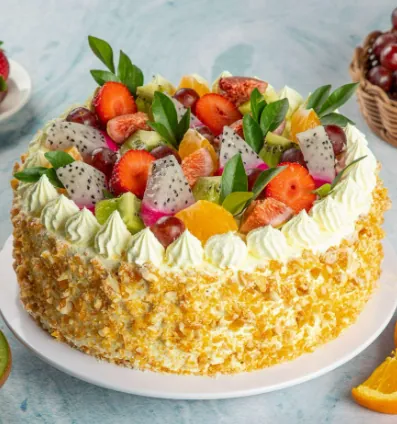 Seasonal Fresh Fruit Cake
